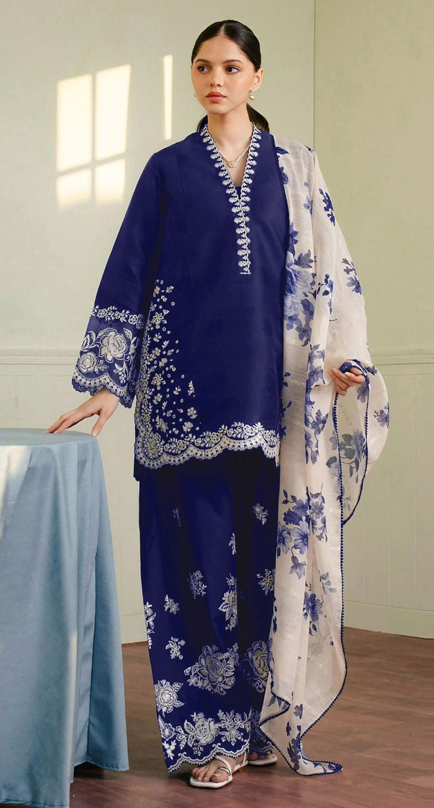 ZARA SHAH JAHAN | LAWN 3 PIECE FULL HEAVY EMB UNSTITCHED FOR SUMMER 2025