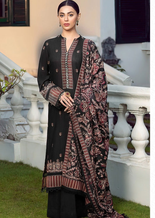 BAREEZE | DHANAK 3 PIECE UNSTICHED FULL HEAVY EMB SUIT WITH HEAVY EMB SHAWL FOR WINTER 2025-26